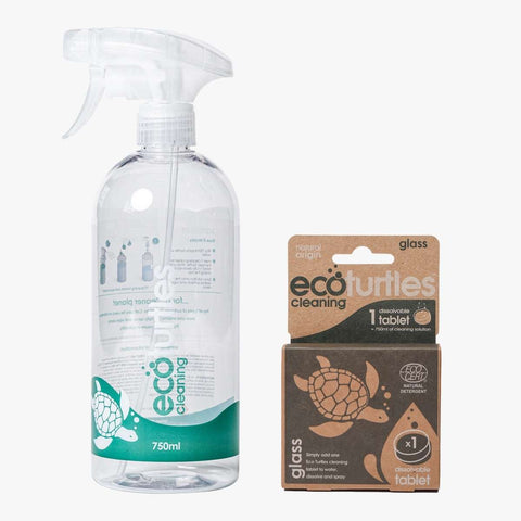 Reusable Glass Cleaning Bottle + Dissolvable Tablet