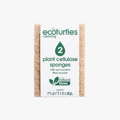 Eco Turtles 2PK Non Scratch Plant Cellulose Sponge