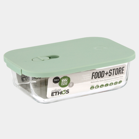 Rectangle Glass Container 1L- Moss