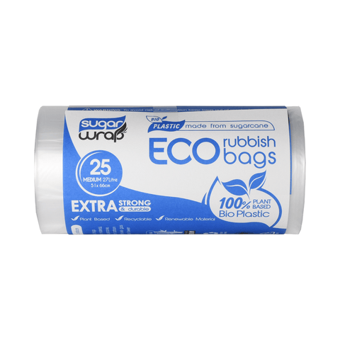 SugarWrap 27L Rubbish Bags - Medium (25 per roll)