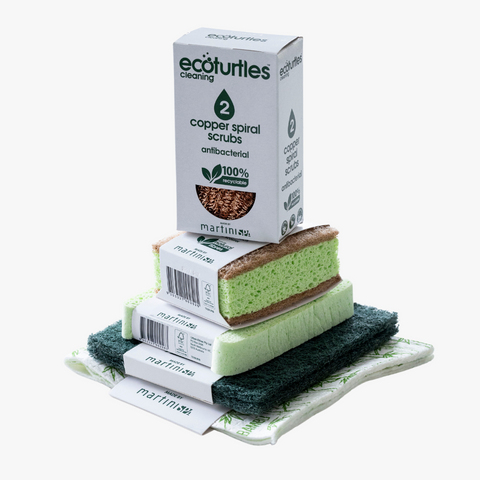 Eco-Cleaning Turtles Sponge, Scourer & Cloth Bundle