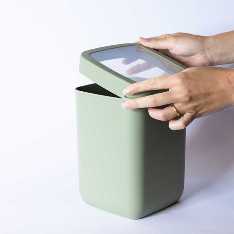 4L Square Tall Container - Green