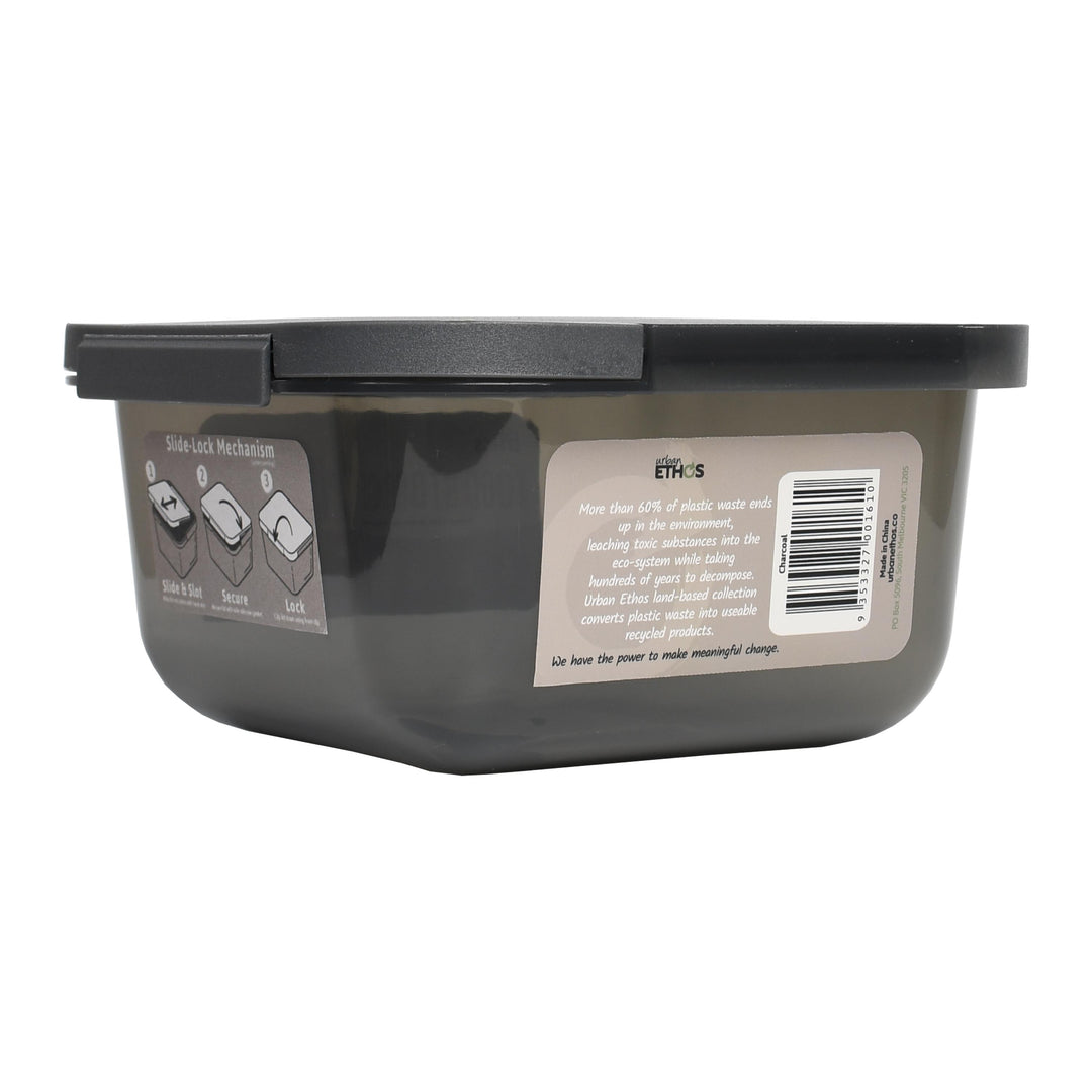 1.5L Square Food Storage Container - Charcoal – Urban Ethos