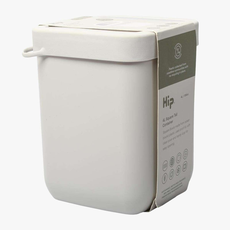 4L Square Tall Container - Grey