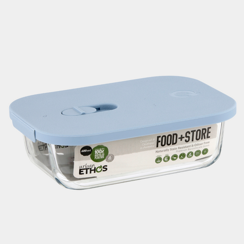 Rectangle Glass Container 600ml - Sky