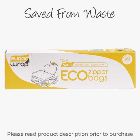 Saved From Waste Collection - SugarWrap Eco Zipper Bags Large - 20pk