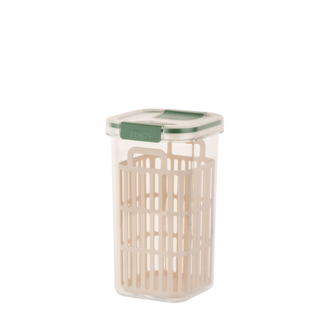 FoodLocker Square Tall Container with Herb Basket - 1.3L