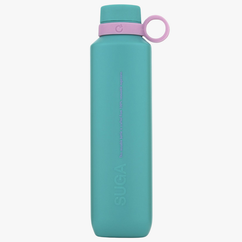 SUGA Water Bottle 600ml - Green & Pink