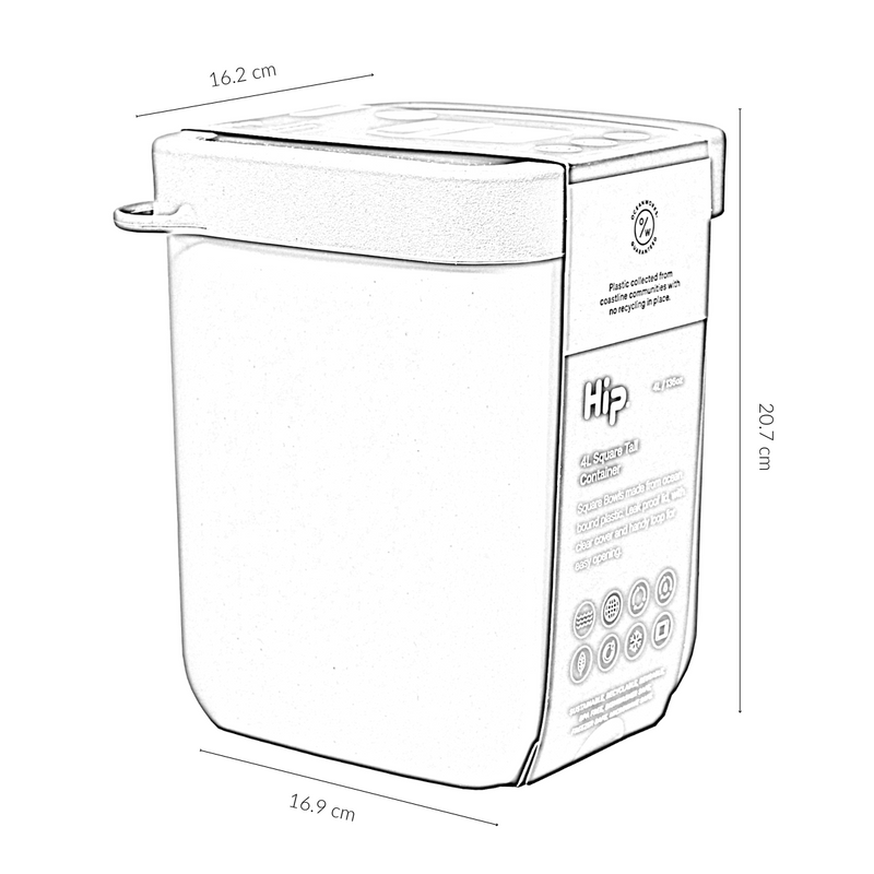 Square Tall Container 4L